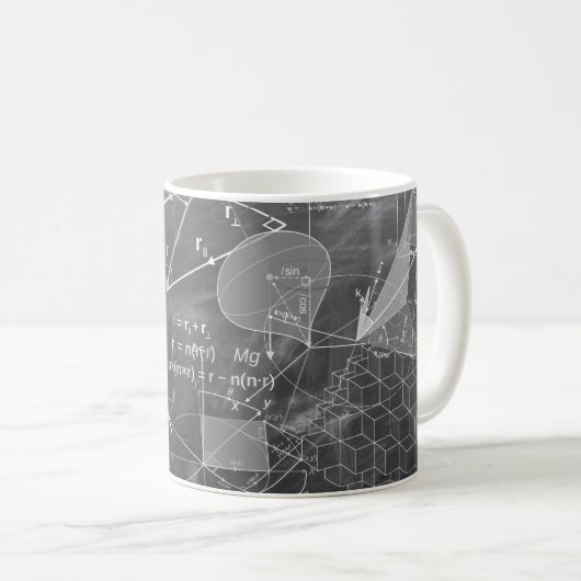 Geometry Chalkboard Kaffeetasse (VorderseiteRechts)