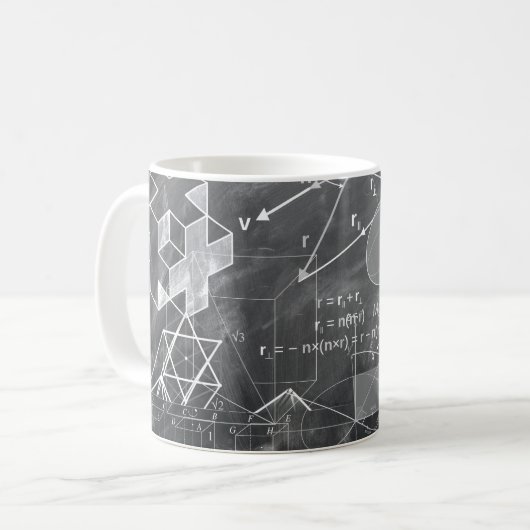 Geometry Chalkboard Kaffeetasse (Vorderseite Links)