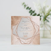 Geometry Cooper Brautparty Metallic Lines Einladung (Stehend Vorderseite)