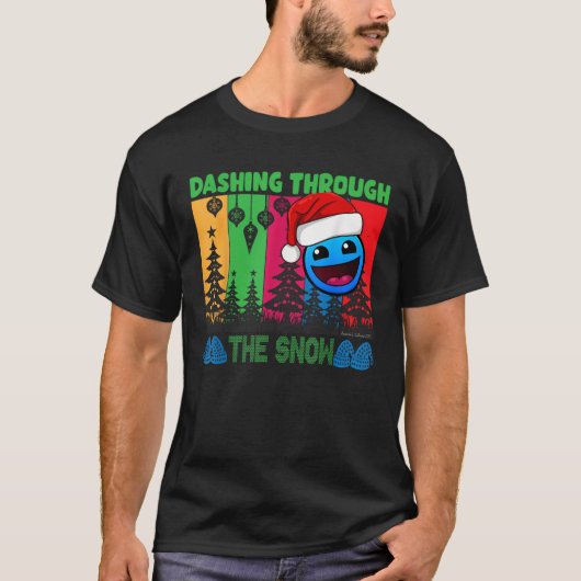 Geometry Dash Durch Den Schnee Schlaf-Dash-Spiel T-Shirt (Vorderseite)