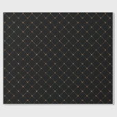 Geometry Dots Grill Sepia Black Gold Squares Geschenkpapier (Flach)