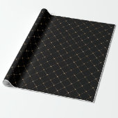 Geometry Dots Grill Sepia Black Gold Squares Geschenkpapier (Ungerollt)