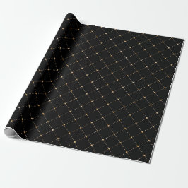 Geometry Dots Grill Sepia Black Gold Squares Geschenkpapier