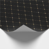 Geometry Dots Grill Sepia Black Gold Squares Geschenkpapier (Ecke)