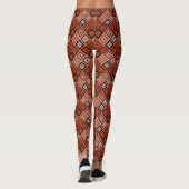 Geometry ethnic patchwork brown orange  leggings (Rückseite)