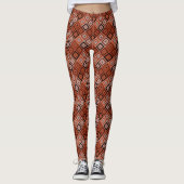 Geometry ethnic patchwork brown orange  leggings (Vorderseite)