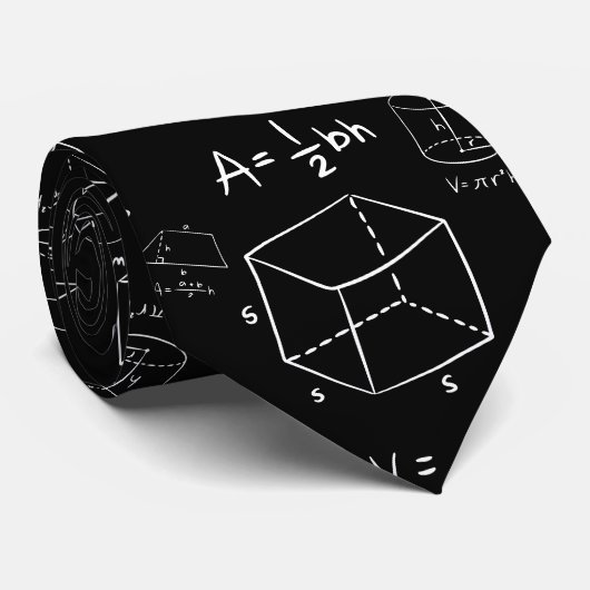 Geometry Geek & Schwarz/Weiß Neck Tie Krawatte (Gerollt)