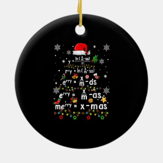 Geometry Math Science Lehrer Weihnachten Keramik Ornament (Hinten)