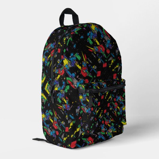 Geometry Mechanism Black Bedruckter Rucksack (Rückseitige Ecke links)