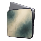 Geometry of Emotion Pt3 Japandi Teal Gray Laptopschutzhülle (Vorderseite Links)