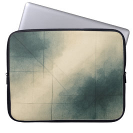 Geometry of Emotion Pt3 Japandi Teal Gray Laptopschutzhülle