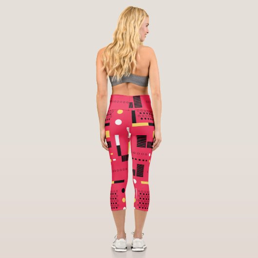 Geometry Polka Streifen Capri Leggings (Rückseite)