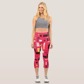 Geometry Polka Streifen Capri Leggings (Vorderseite)