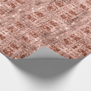 Geometry Spark Rose Gold Grily Copper Glitt Bridal Geschenkpapier
