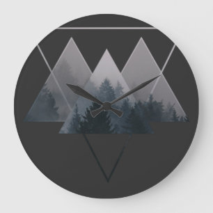 Geometry Triangles Misty Fores Große Wanduhr