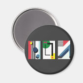 Geometryabstrakt Magnet (Vorderseite/Rückseite)