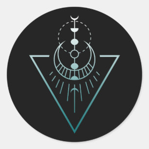 Geomondphasen Runder Aufkleber