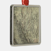 Geomorphic Karte, Kalifornien, Nevada Silbernes Ornament (Rechts)