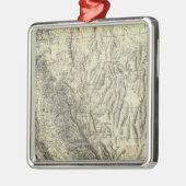 Geomorphic Karte, Kalifornien, Nevada Silbernes Ornament (Links)