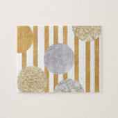 Geomtry Art, modern, trendig, gold,silber,große po Puzzle (Horizontal)
