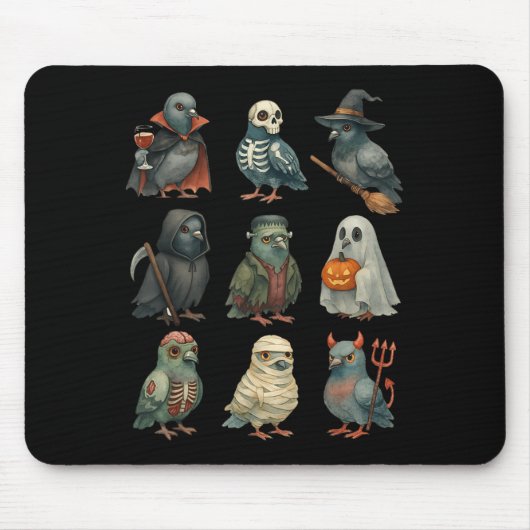 Geon Bird Soky Witch Boo Zombie Halloween Boys &am Mousepad (Vorne)