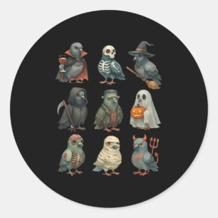 Geon Vogel Soky Hexe Boo Zombie Halloween Jungen & Runder Aufkleber