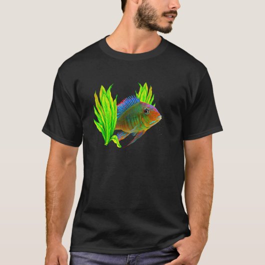 Geophagus Eartheater Cichlid Aquarium hält Fisch T-Shirt (Vorderseite)