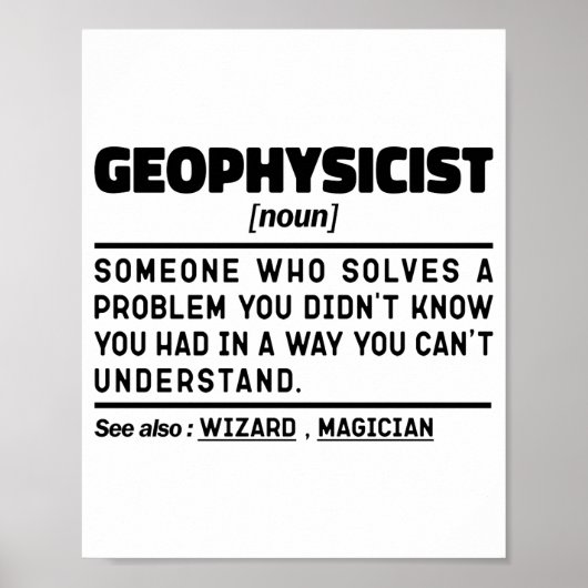 Geophysiker Substantiv Definition Geophysik Liebha Poster (Vorne)