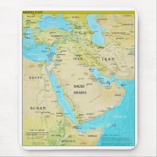 Geopolitische regionale Karte des Nahen Ostens Mousepad