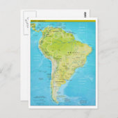 Geopolitische Regionalkarte Südamerikas Postkarte (Vorne/Hinten)