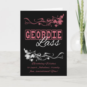 Geordie Lass Birthday Card with Blended Flowers Karte