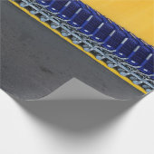 Geordnete blaue Lebensmittelkarren Geschenkpapier (Ecke)