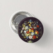 Georg Flegel Big Stück Blume (in Nische) Button (Vorne & Hinten)