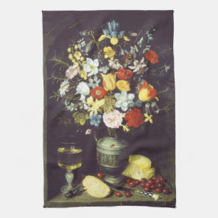 Georg Flegel Big Stück Blume (in Nische) Geschirrtuch