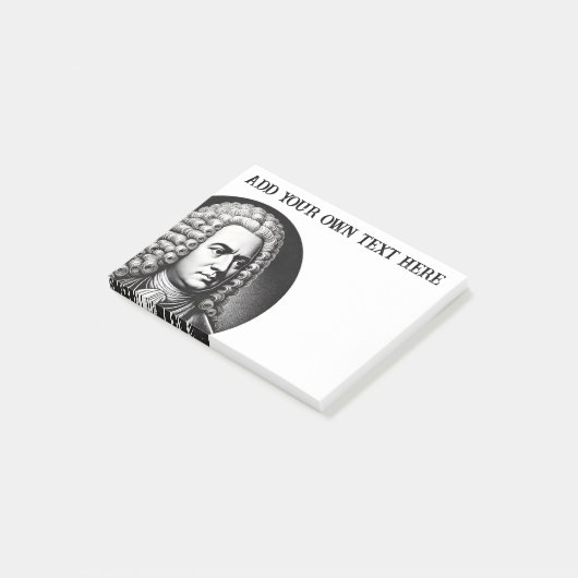 Georg Friedrich Händel Music Lover Custom Text Post-it Klebezettel (angewinkelt)