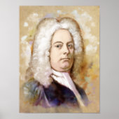 Georg Friedrich Händel Portrait im Aquarell Style Poster (Vorne)