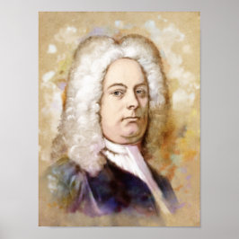 Georg Friedrich Händel Portrait im Aquarell Style Poster
