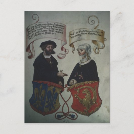 Georg Fugger seine Ehefrau Regina Imhoff, Geheim Postkarte (Vorderseite)