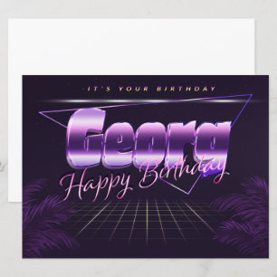 Georg Name Vorname lila retro Karte Geburtstag