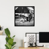 George A. Custer & Dog auf der Halbinsel, VA 1862 Poster (Heimbüro)