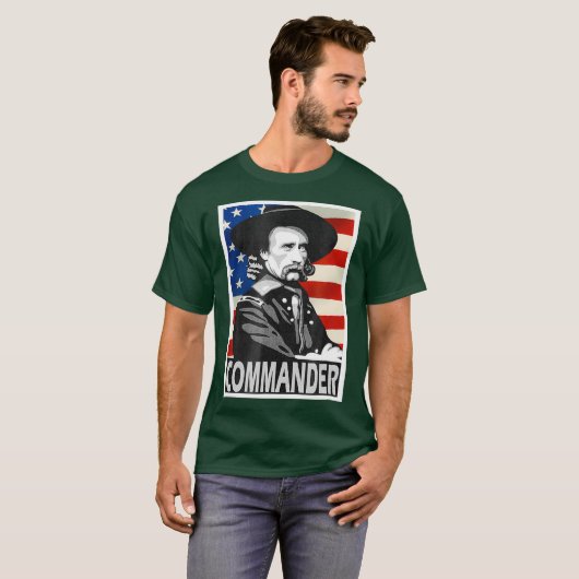 George Armstrong Custer Commander Poster Style T-Shirt (Vorne ganz)