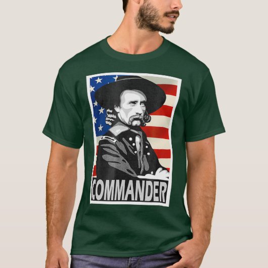 George Armstrong Custer Commander Poster Style T-Shirt (Vorderseite)