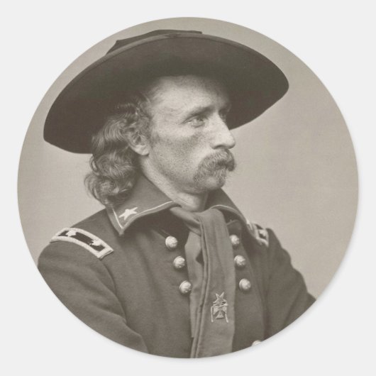 George Armstrong Custer Runder Aufkleber (Vorderseite)