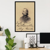 George Armstrong Custer Signed Card 1866 Poster (Heimbüro)