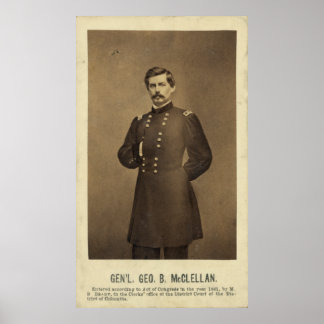 George B McClellan Print, General des zivilen Krie Poster
