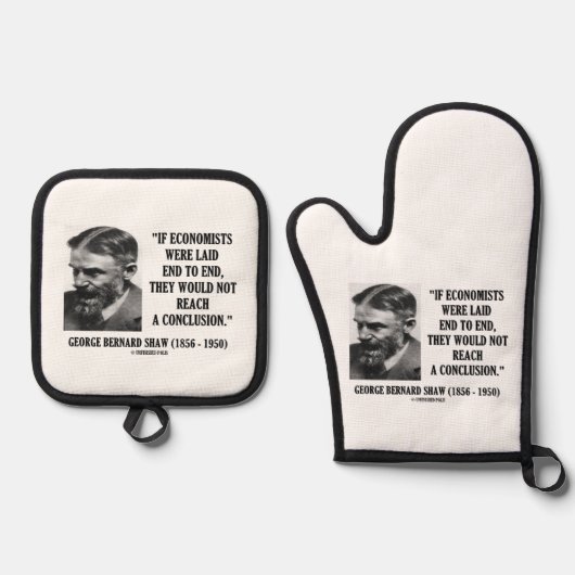 George B. Shaw, wenn die Ökonomen keine Schlussfol Ofenhandschuh & Topflappen-Set (Vorderseite)
