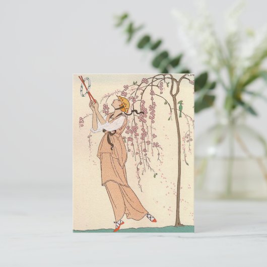 George Barbier Afternoon Play Dress Postkarte (Stehend Vorderseite)