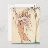 George Barbier Afternoon Play Dress Postkarte (Vorne/Hinten)