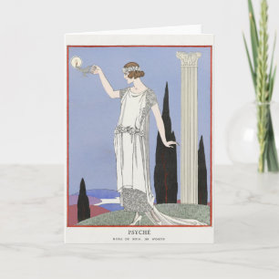 George Barbier, Art Deco Dankeschön Card Dankeskarte
