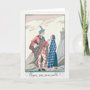 George Barbier, Art Deco Dankeschön Card Dankeskarte